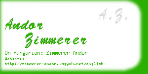 andor zimmerer business card
